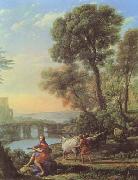 Claude Lorrain Landscape with Apollo and Mercury (mk08) oil painting reproduction